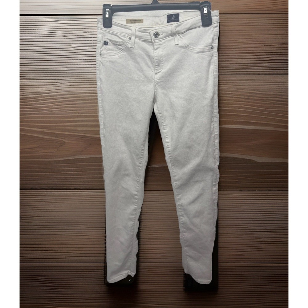 AG Adriano Goldschmied The Legging Ankle White Super Skinny Jeans Size 27 R #14